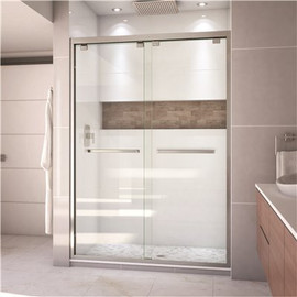 DreamLine Encore 50 in. to 54 in. x 76 in. Semi-Frameless Bypass Shower Door in Brushed Nickel