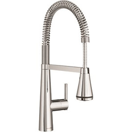 Edgewater Semi-Professional Single-Handle Pull-Down Sprayer Kitchen Faucet with SelectFlo in Polished Chrome
