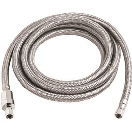 HOMEWERKS 1/4 in. COMP x 1/4 in. COMP x 120 in. BurstProtect Stainless Steel Ice Maker Supply Line