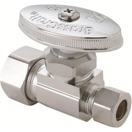 BrassCraft 1/2 in. Nominal Compression Inlet x 3/8 in. O.D. Compression Outlet Multi-Turn Straight Valve in Chrome