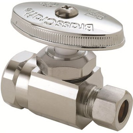 BrassCraft 1/2 in. FIP Inlet x 3/8 in. O.D. Compression Outlet Multi-Turn Straight Valve in Chrome