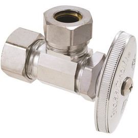 BrassCraft 1/2 in. Nom Comp Inlet x 7/16 in. & 1/2 in. Slip-Joint Outlet Multi-Turn Angle Stop