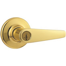 Kwikset Delta Polished Brass Keyed Entry Door Lever Featuring SmartKey Security