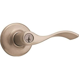 Kwikset Balboa Satin Nickel Exterior Entry Door Handle Featuring SmartKey Security