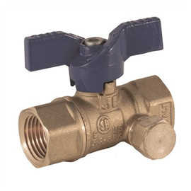 Jomar Gas Ball Valve with Threaded Connection and Side Tap, FIP x FIP, 1/2 in.