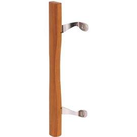 Prime-Line 6-5/8 in. Mounting Hole Centers Patio Sliding Door Handle, Diecast Brackets, Featuring a Wood Pull