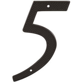 Prime-Line 4 in. House Number 5, Diecast, Black Finish