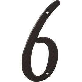 Prime-Line 4 in. Black Metal House Number 6 or Number 9 with Nails (2-Pack)