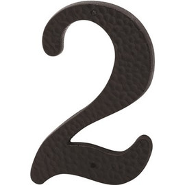 Prime-Line 3 in. House Number 2, Plastic, Black with Nails