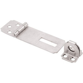 Prime-Line Safety Hasp, 3-1/2 in., Steel Construction, Zinc Plated Finish, Fixed Stapled