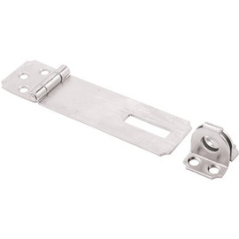 Prime-Line Safety Hasp, 4-1/2 in., Steel Construction, Zinc Plated Finish, Fixed Stapled