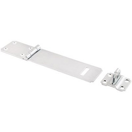 Prime-Line Safety Hasp, 6 in., Steel Construction, Zinc Plated Finish, Fixed Stapled