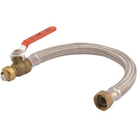 1/2 in. Push-to-Connect x 3/4 in. FIP x 18 in. Braided Stainless Steel Water Heater Connector with Integrated Ball Valve