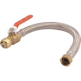 3/4 in. Push-to-Connect x 3/4 in. FIP x 18 in. Braided Stainless Steel Water Heater Connector with Integrated Ball Valve
