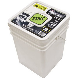 KingChain 3/8 in. x 45 ft. Zinc-Plated Grade 30 (G30) Proof Coil Chain - 2,650 lbs Safe Work Load - Plastic Bucket