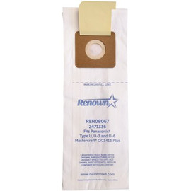 Renown Vacuum Bag for Panasonic U. (3-Bags/Pack) Equivalent to MC-115PT, MCV215, MCV234P, MC-V145MT