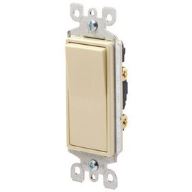 Leviton 120/277-Volt Decora Rocker Single-Pole AC Quiet Light Switch Residential Grade Grounding, Light Almond