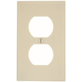 Leviton 1 Gang Duplex Device Receptacle Wallplate, Light Almond