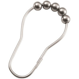 Roller Shower Curtain Hooks in Nickel (12-Pack)