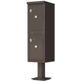 Florence 1590 Series 2-Parcel Lockers on Pedestal Valiant Outdoor Parcel Locker