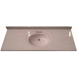 Premier 61 in. x 22 in. Custom Vanity Top Recessed Single Bowl Sink in Solid White
