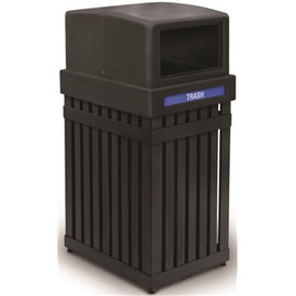 ArchTec Parkview One 25 Gal. Blk Waste Container with Rectangular Opening