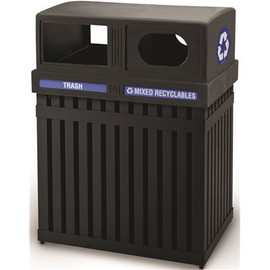 ArchTec Parkview Two 50 Gal. Black Dual Waste Recycling Center