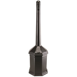 COMMERCIAL ZONE Smoker's Outpost Site Saver 1.25 Gal. Black Cigarette Receptacle Outdoor Ashtray