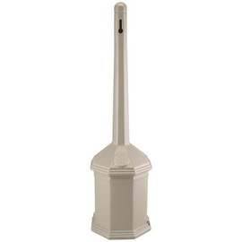 COMMERCIAL ZONE Smoker's Outpost Site Saver 1.25 Gal. Beige Cigarette Receptacle Outdoor Ashtray