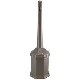 COMMERCIAL ZONE Smoker's Outpost Site Saver 1.25 Gal. Gray Cigarette Receptacle Outdoor Ashtray