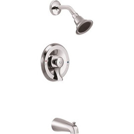 MOEN Commercial 1-Handle 1-Spray Posi-Temp Bathtub/Shower Trim Kit without Valve 1.5 GPM Lever Handle in Chrome