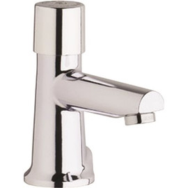 Chicago Faucets Single Handle Deck-Mounted Hot/Cold Metering Mixing Faucet With MVP Cartridge 4 in. 0.5 GPM Chrome-Plated