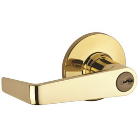 Kwikset Carson Keyed Entry Door Lever in Polished Brass