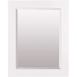 American Pride 24 in. x 30 in. Framed Beveled Makeup Mirror in White