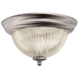 Monument Halophane Dome 13-1/2 in. Ceiling in Fixture Brushed Nickel Uses Two 60-Watt Incandescent Medium Base Lamps