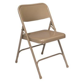 National Public Seating 200 Series Beige Premium All-Steel Double Hinge Folding Chair (4-Pack)