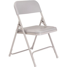 National Public Seating Grey Plastic Seat Stackable Outdoor Safe Folding Chair (Set of 4)