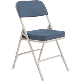 National Public Seating Navy Metal Frame Padded Seat Folding Chair (Set of 2)