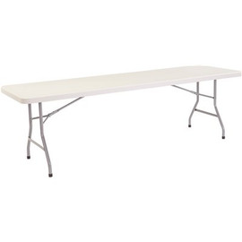 National Public Seating 96 in. Grey Plastic Folding Banquet Table