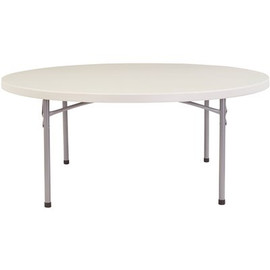 National Public Seating 71 in. Grey Plastic Round Folding Banquet. Table