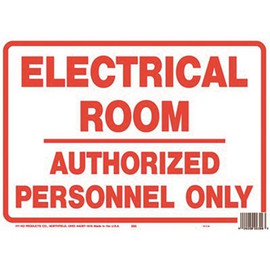 HY-KO 10 in. x 14 in. Polystyrene Electrical Room Authorized Personnel Only Sign
