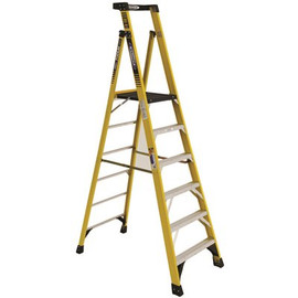 WERNER 6 ft. Fiberglass Podium Ladder with 12 ft. Reach and 375 lbs. Load Capacity Type IAA Duty Rating