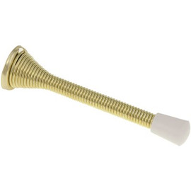 ANVIL MARK FLEXIBLE DOOR STOP, BELL TYPE, HEAVY-DUTY, 4 IN, POLISHED BRASS