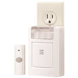 Broan-NuTone 3-3/4 in. x 4-1/2 in. x 1-5/8 in. Wireless Plug-In Door Chime Kit with Strobe Light, White