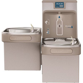 Elkay Filtered 8 GPH EZH2O ADA Light Gray Bi-Level Drinking Fountain with Bottle Filling Station