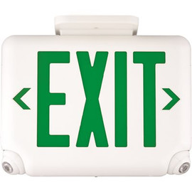 Dual-Lite 2.4-Watt Equivalent Integrated LED White with Green Letters Combination Emergency/Exit Sign with Remote Capacity