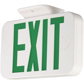 Hubbell Lighting Compass 1.5-Watt White Integrated LED Exit Sign with Battery