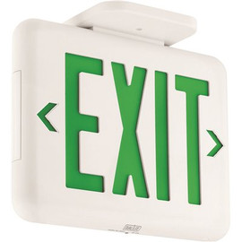 Hubbell Lighting Dual-Lite 1.4-Watt White/Green Integrated LED Exit Sign (AC Only)