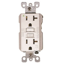 Leviton 20 Amp 125-Volt NEMA 5-20R SmartlockPro 2-Pole Residential Grade Duplex GFCI Receptacle with LED, White