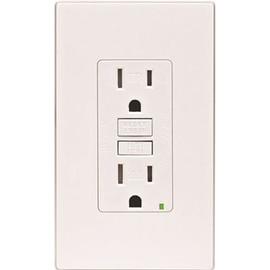 Leviton 15 Amp 125-Volt NEMA 5-15R SmartlockPro 2-Pole Tamper-Resistant Duplex GFCI Receptacle with LED, Ivory